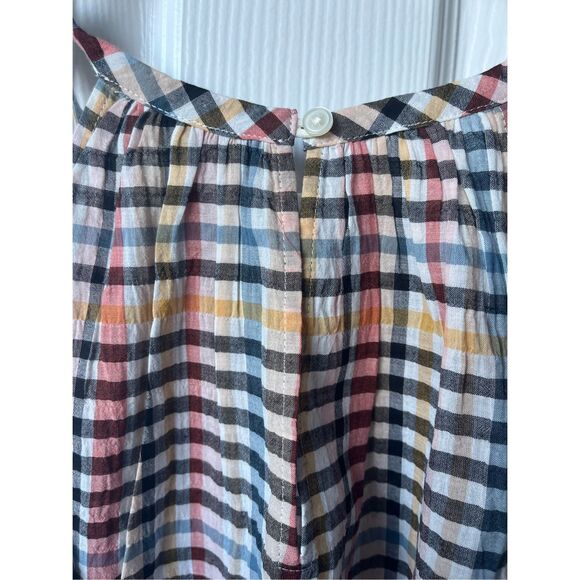 Loft Tank Top Bouse XS Women's Yellow Red Black Plaid NEW Oversized - Picture 3 of 4